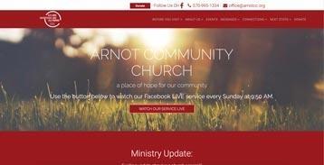 Arnot Community Church Homepage Portfolio Image