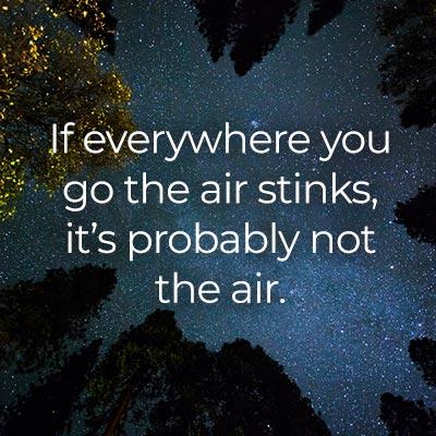 If everywhere you go the air stinks, it's probably not the air.